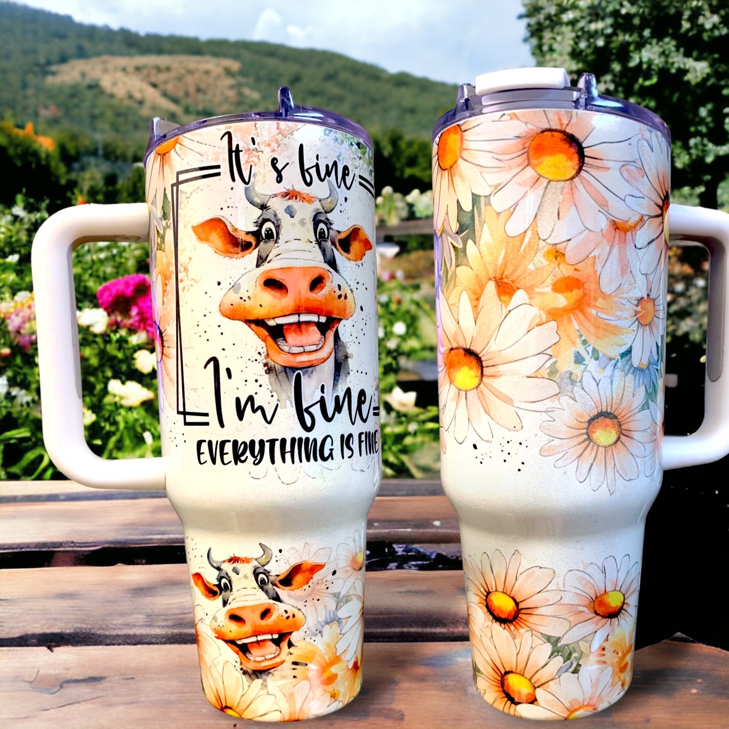 Custom 40oz handle tumblers