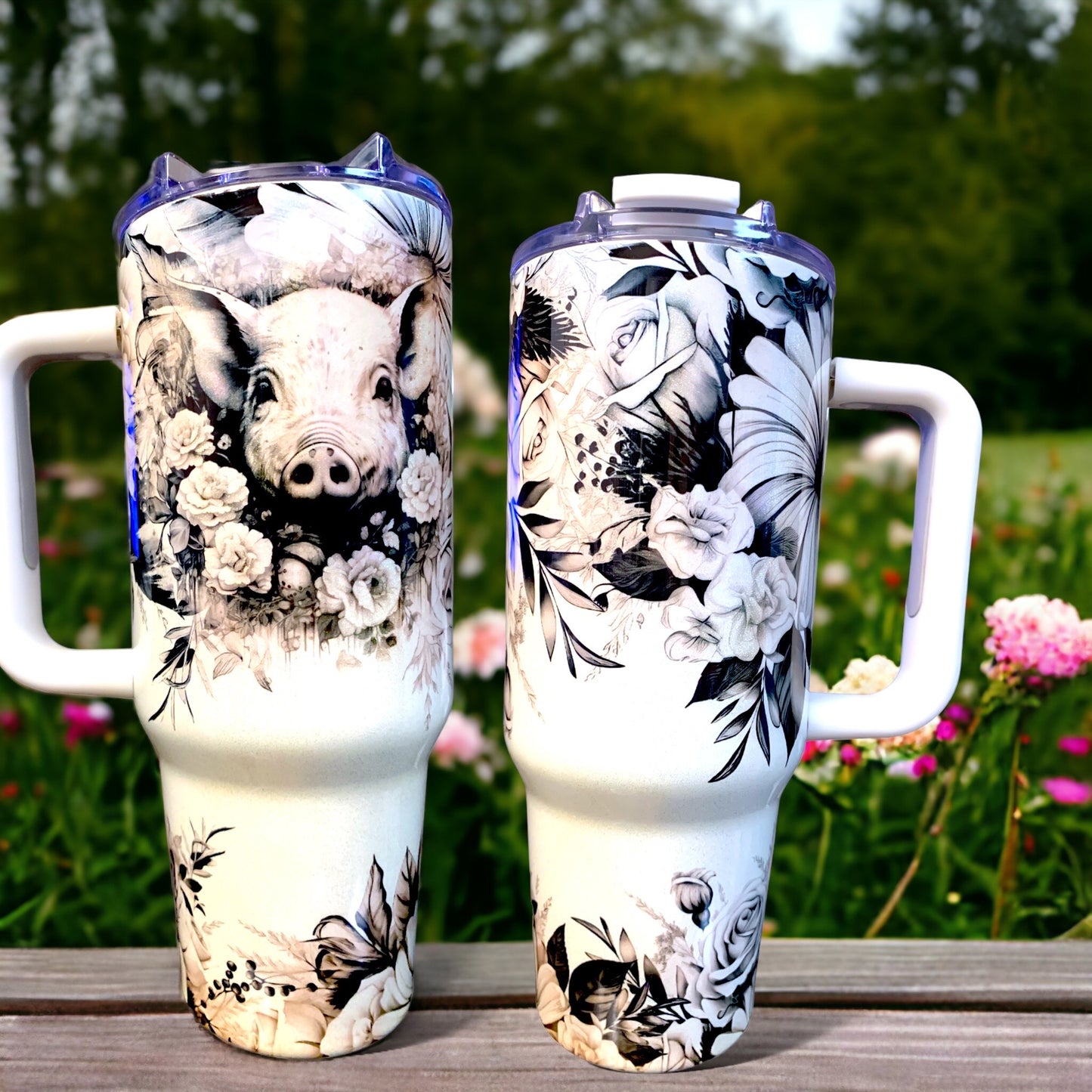 Custom 40oz handle tumblers